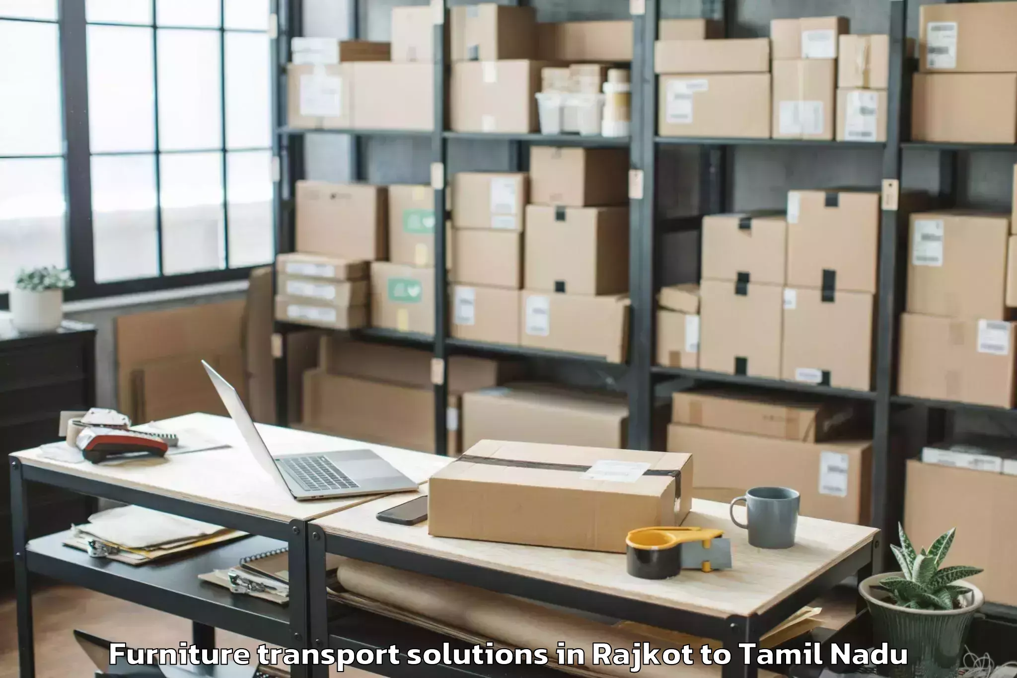 Easy Rajkot to Injambakkam Furniture Transport Solutions Booking